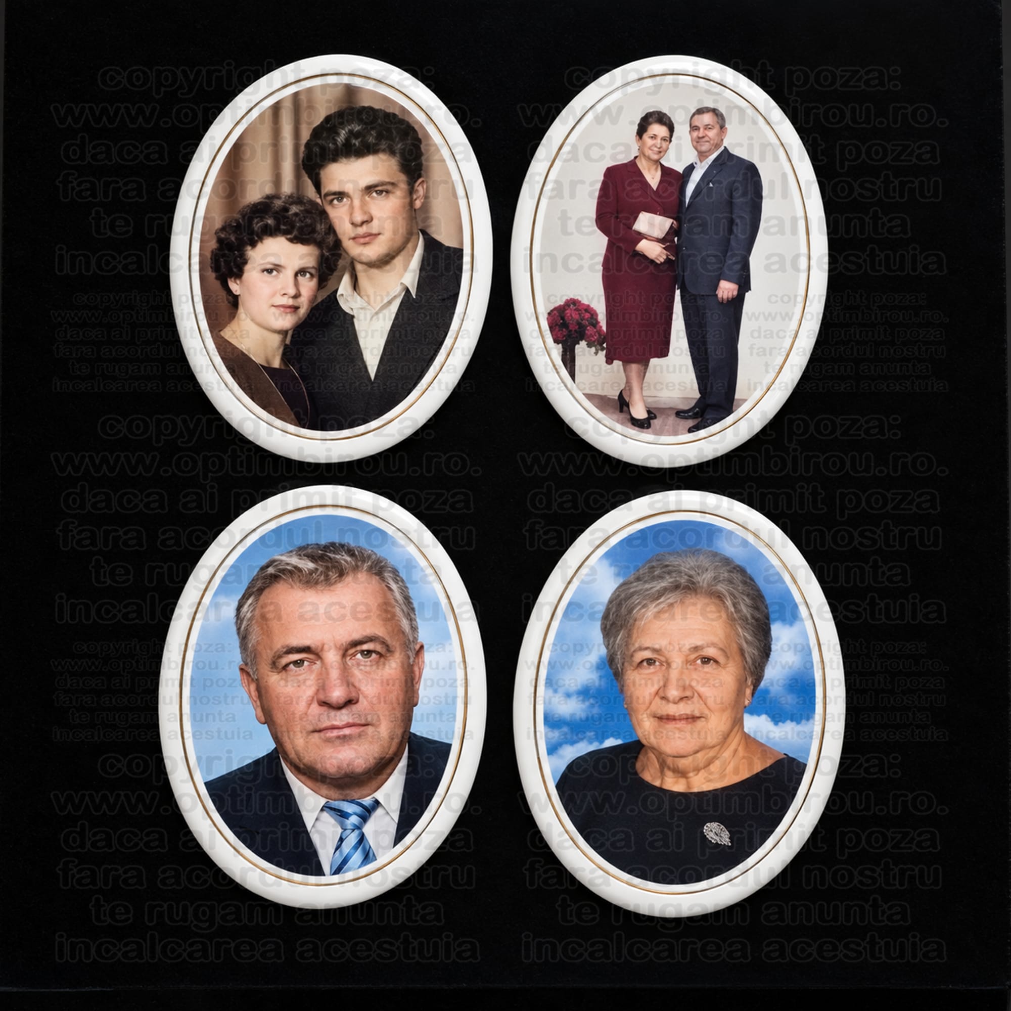 Fotografie Funerară pe Ceramică și Plăcuță Comemorativă Mormânt - imagine 2